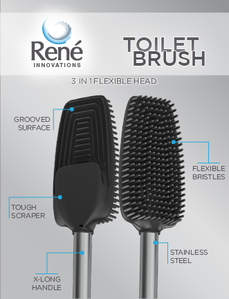 3 In 1 Flexible Toilet Brush
